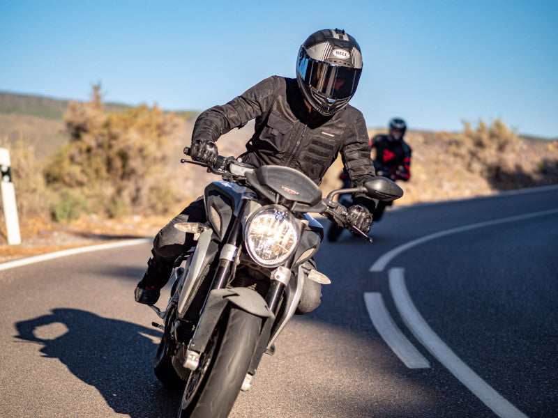 a motocyclist in rebelhorn brutale motocycle jacket