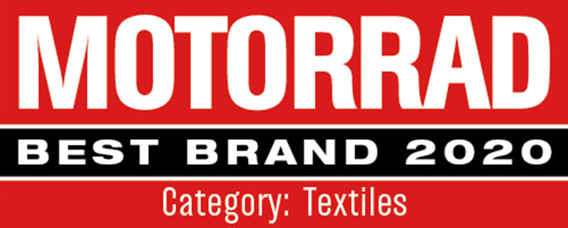 baner z nagrodą magazynu motorrad w kategorii odzieży motocyklowej  tekstylnej