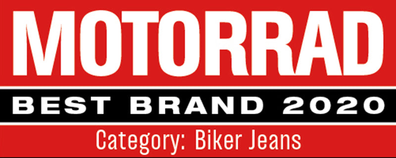 baner z nagrodą magazynu motorrad w kategorii jeansów motocyklowych