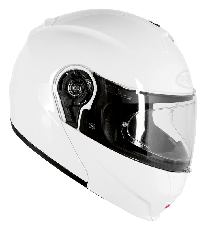 biały tani kask motocyklowy ozone fp 01