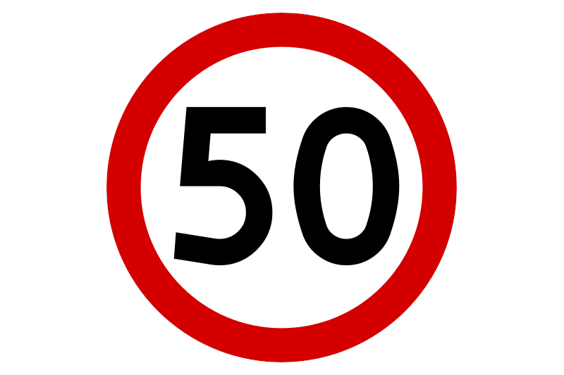 znak ograniczenia do 50 km/h