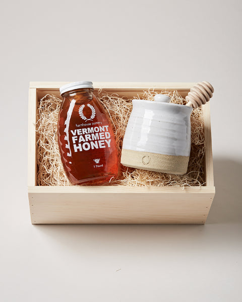 Honey And Beehive Honey Pot T Set Farmhouse Pottery