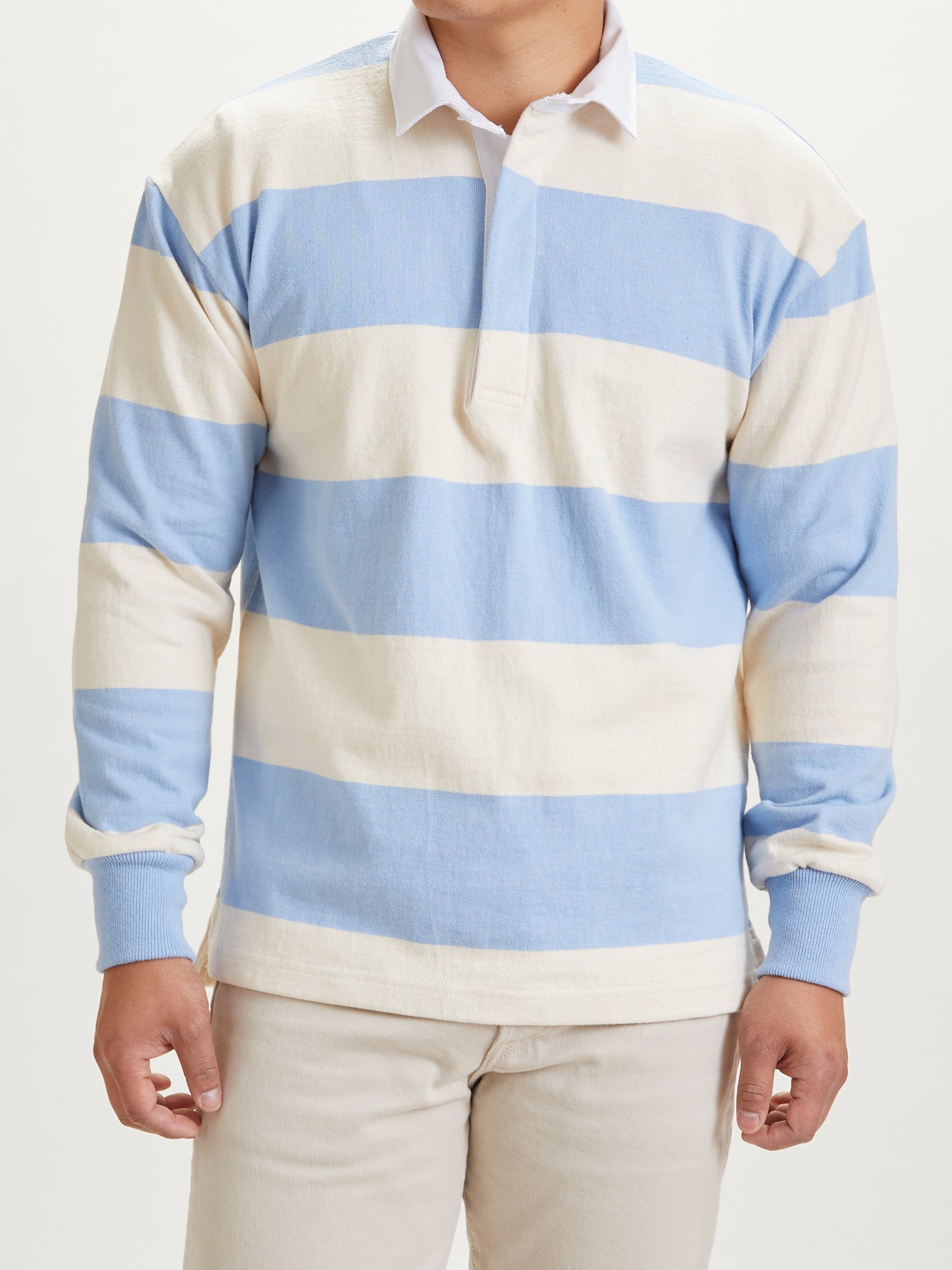 Rugby Shirt in Natural Light Blue