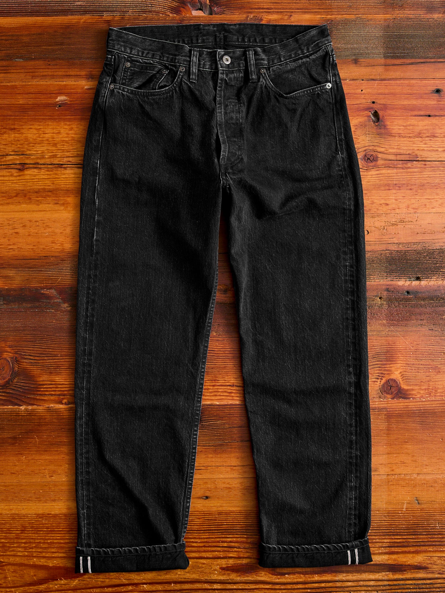 CS-222xs 12oz Stonewashed Double Black Selvedge Denim - Classic Straight Fit