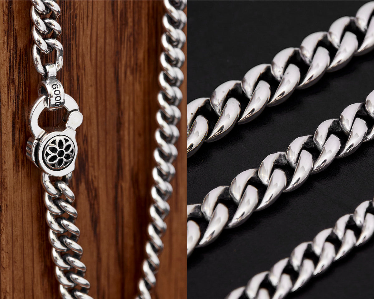 Iconic, Silver-Tone Stainless Steel Buddha Curb Chain Necklace, In stock!