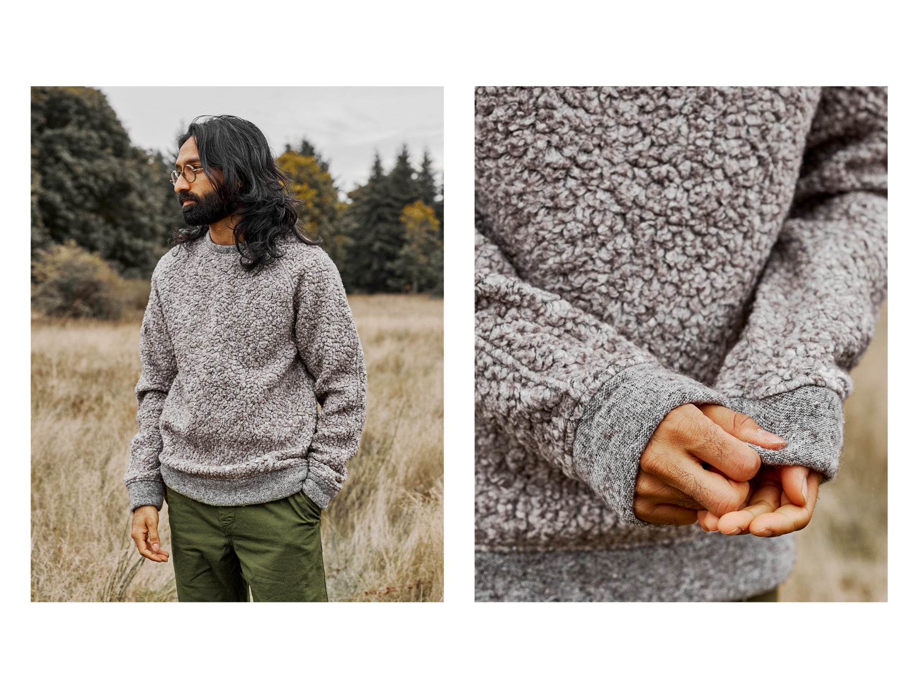 Kestin Durness Sweatshirt in Undyed Marl Fleece