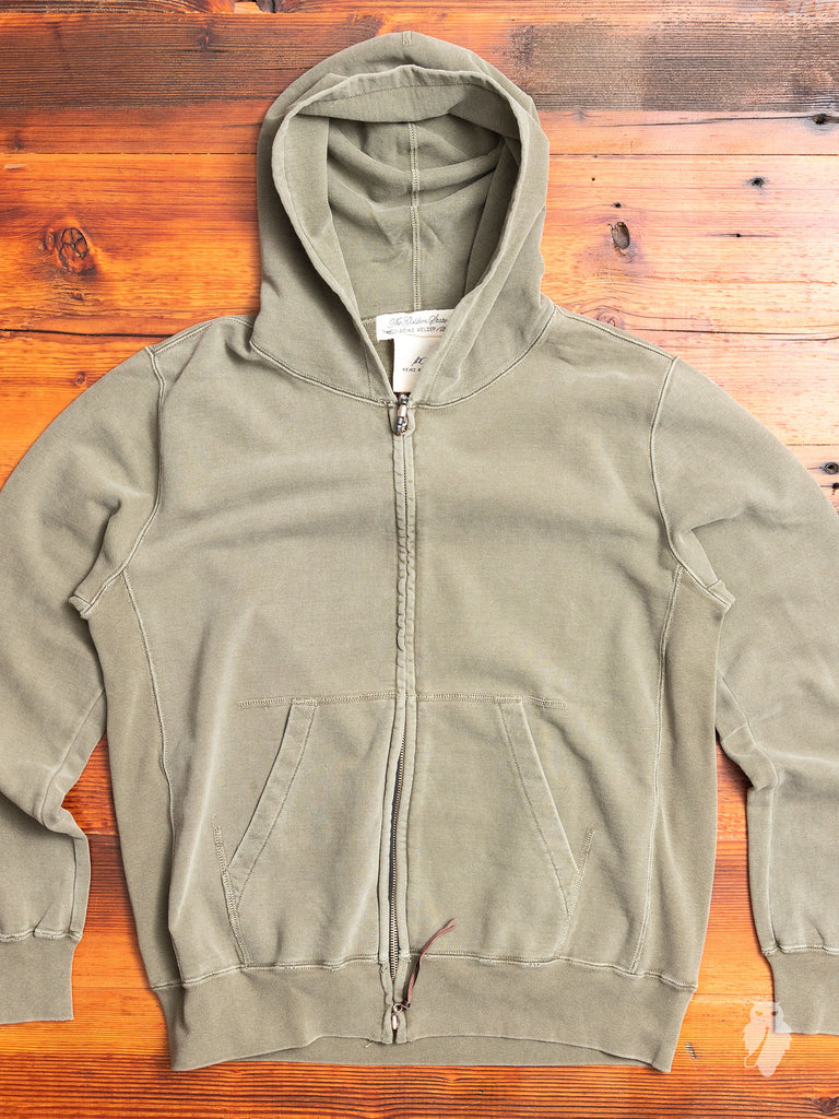 khaki zip hoodie