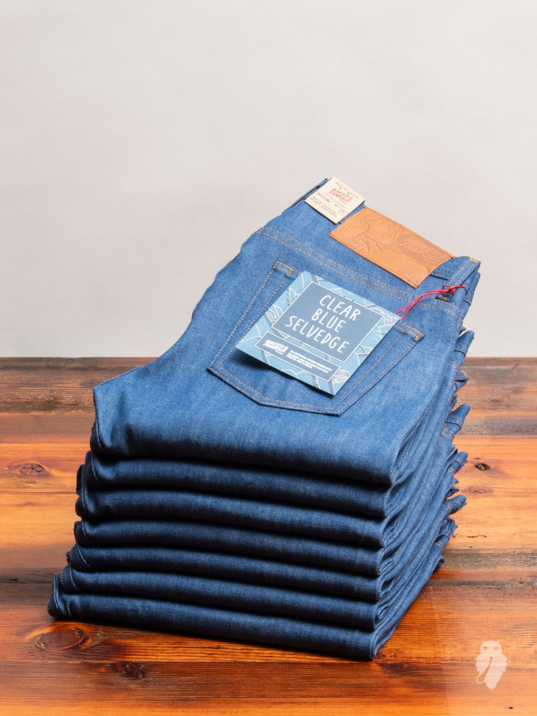 naked and famous clear blue selvedge