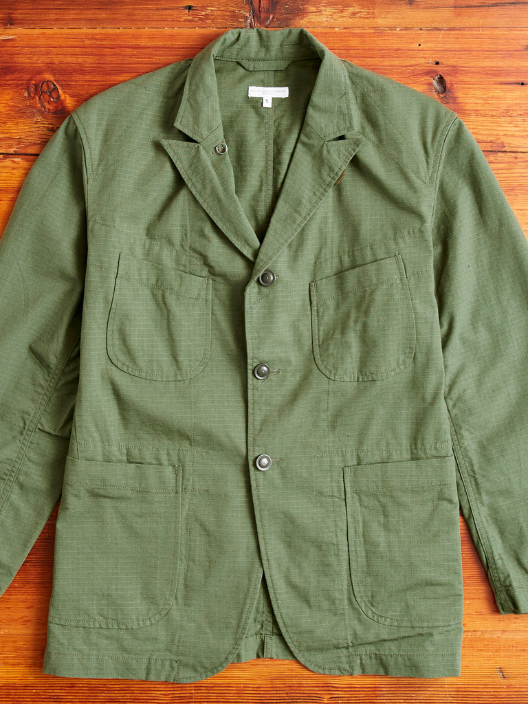 Bedford Jacket in Olive Cotton Ripstop – Blue Owl Workshop