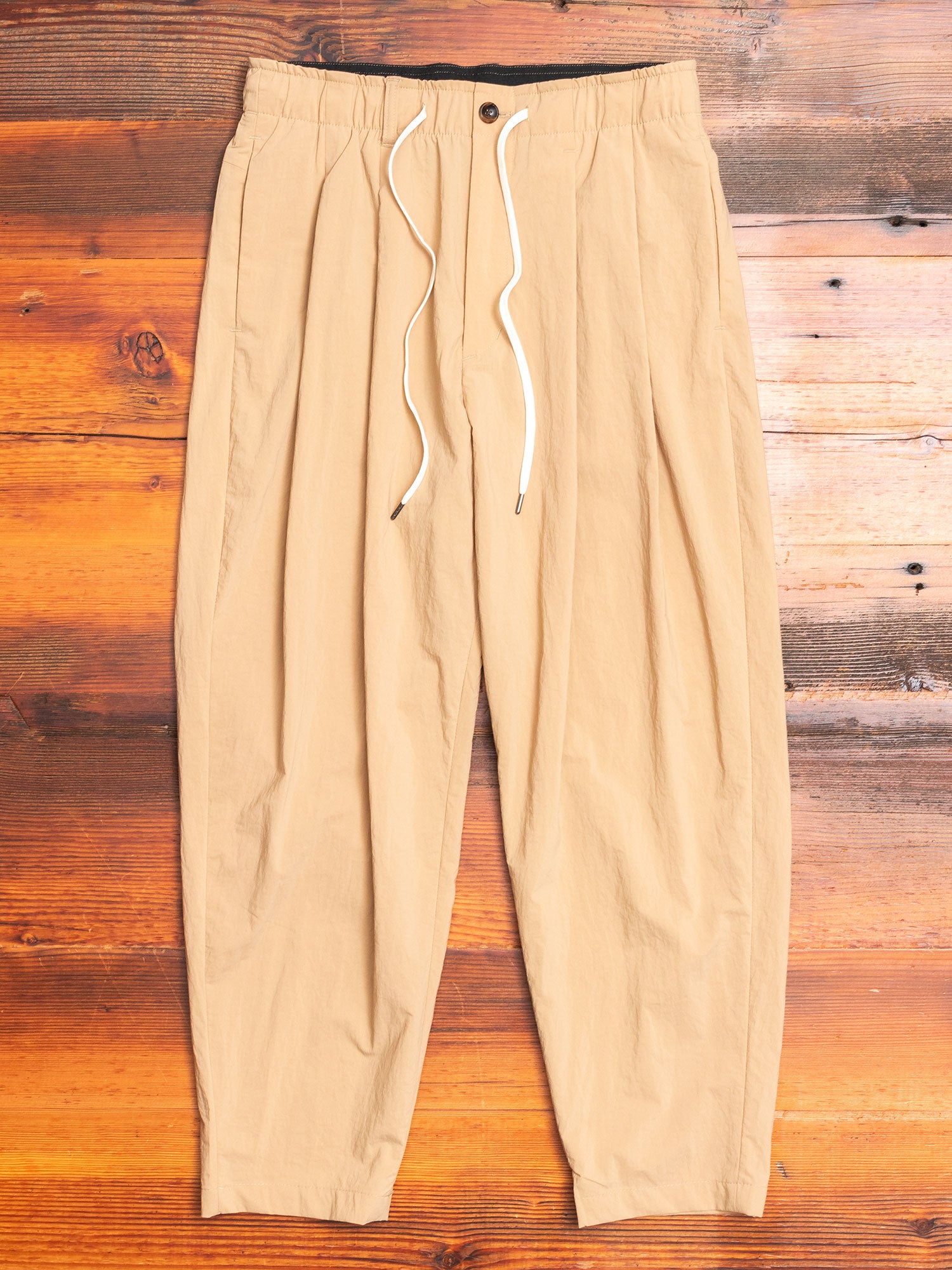 Nylon Sarouel Pants in Khaki