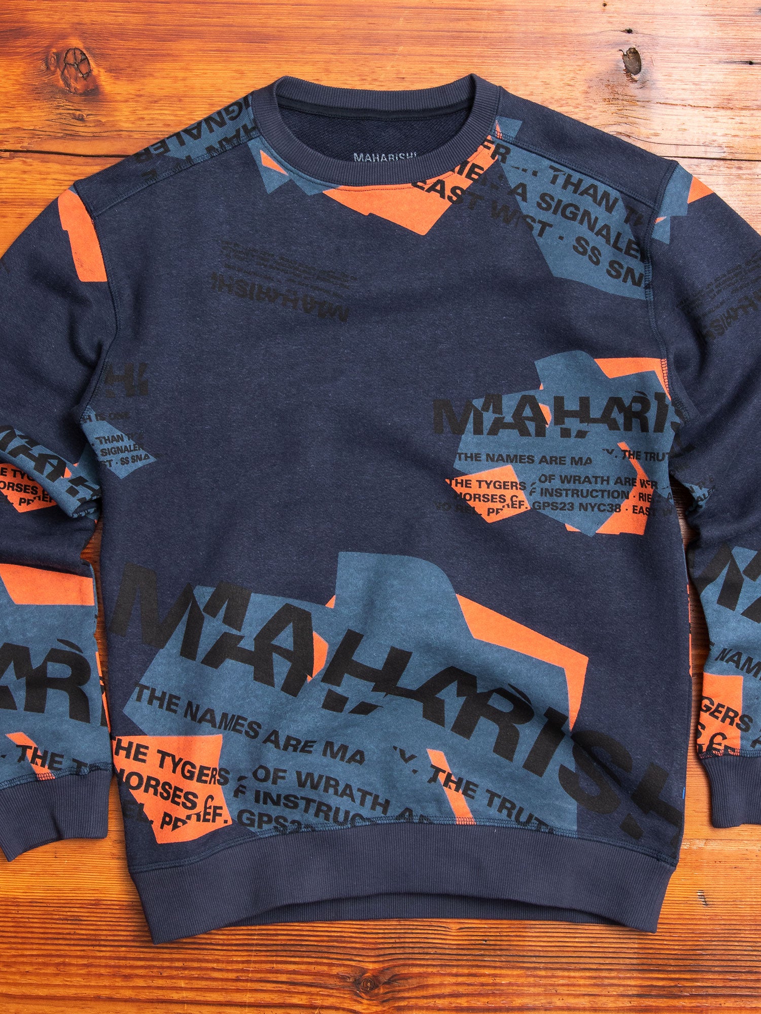 MILTYPE Shattered Crewneck Sweater in Navy