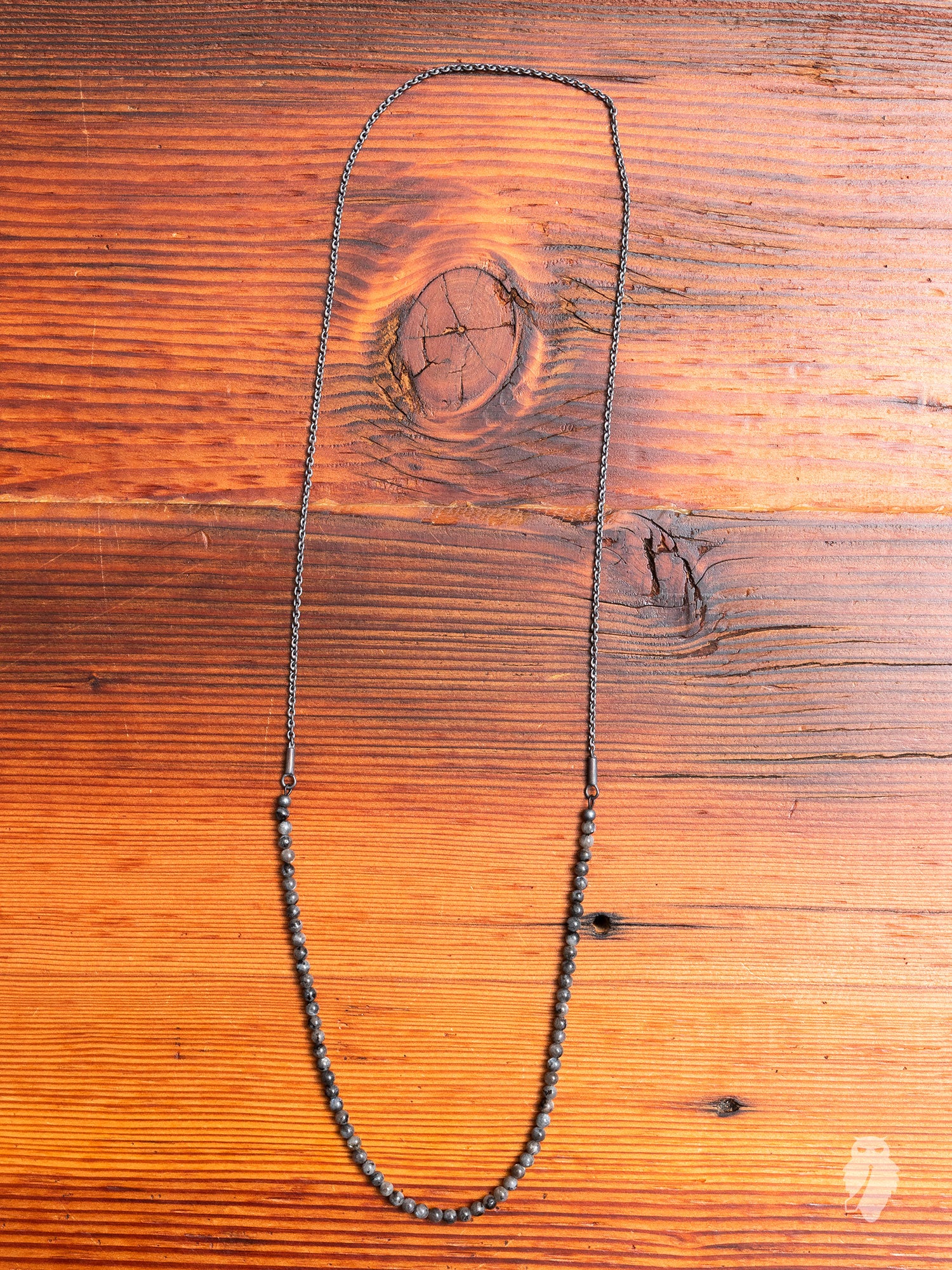 Gemstone & Silver Chain Necklace in Labradorite