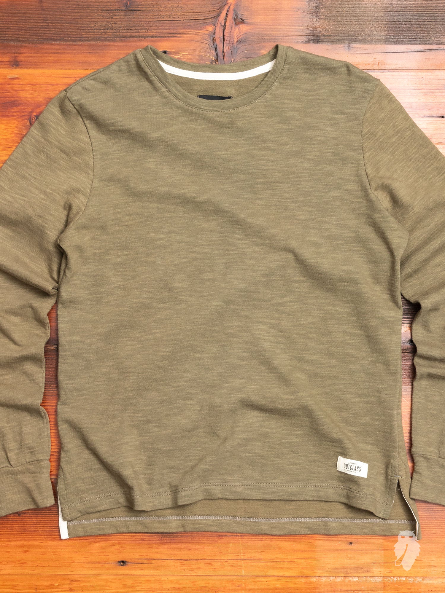 Slub Long Sleeve T-Shirt in Olive