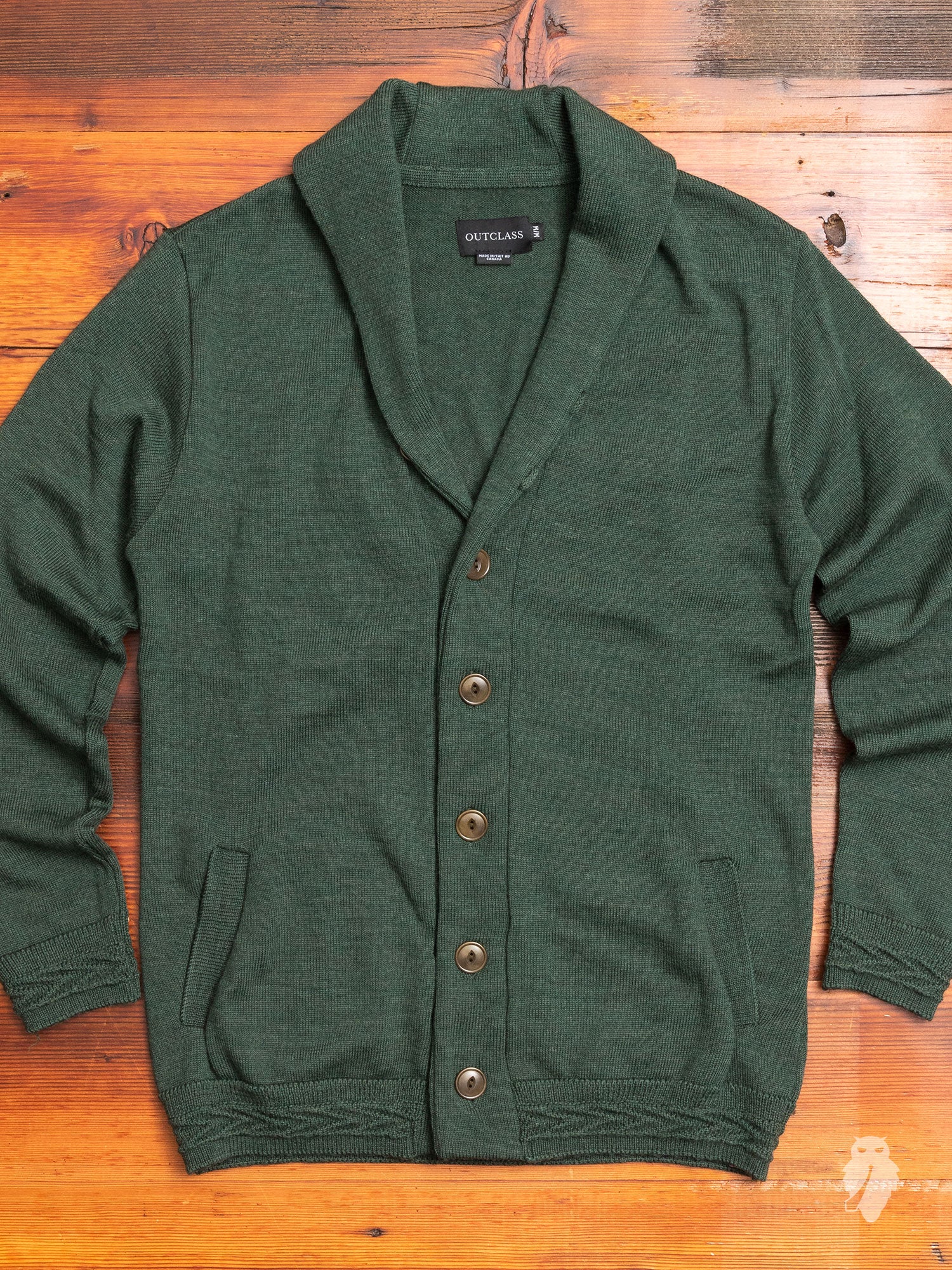 Shawl Collar Cardigan in Forest Green