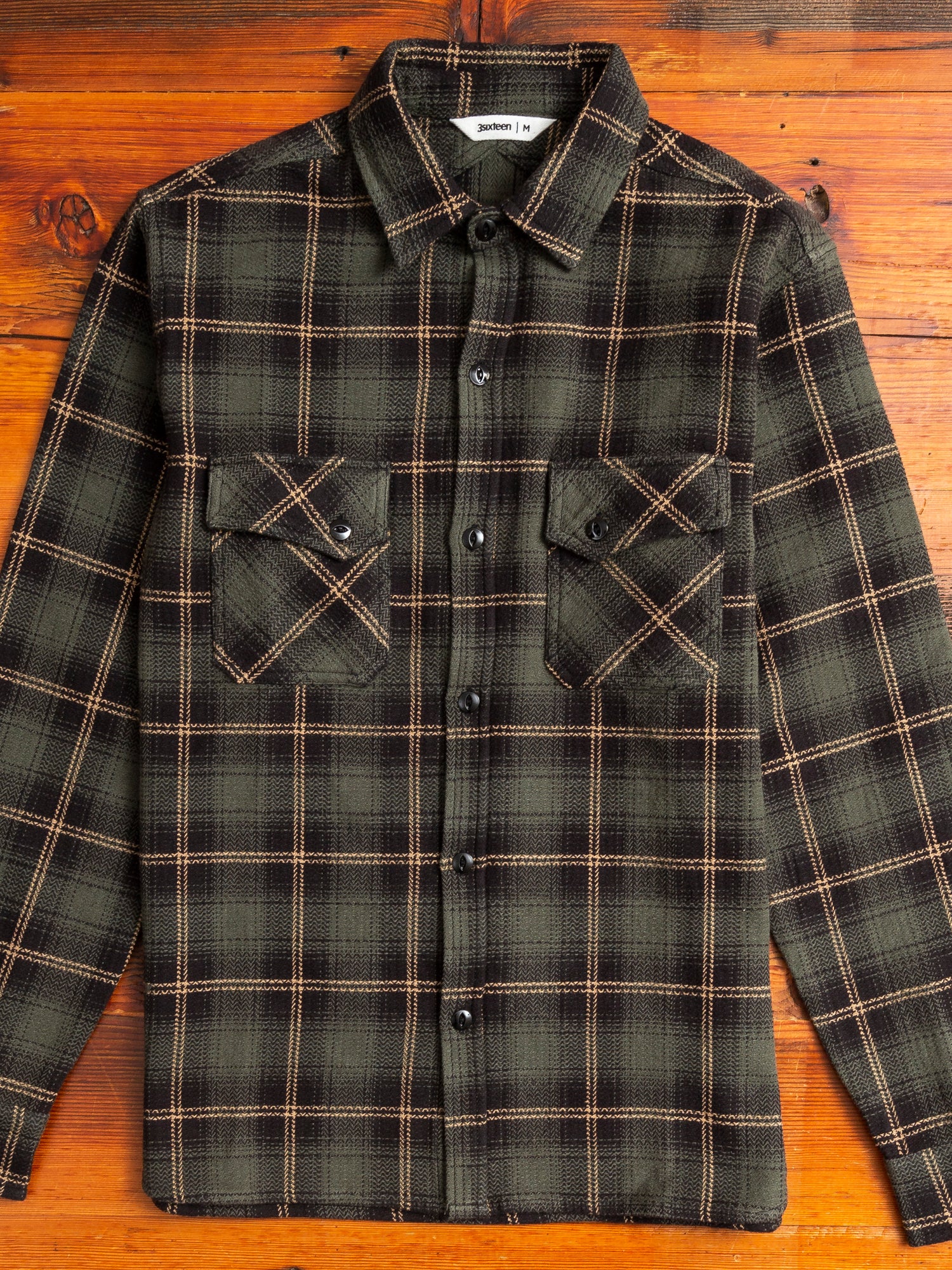 Crosscut Flannel in Pine Plaid