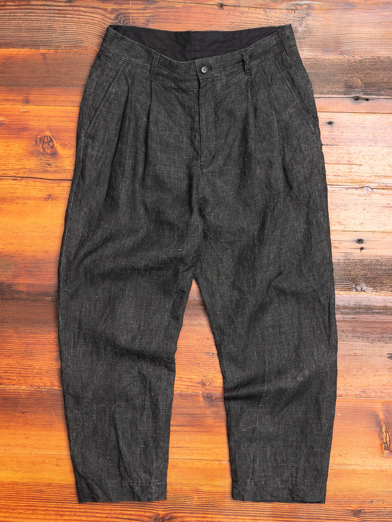 Two Tack Pegtop Pants in Black Linen – Blue Owl Workshop