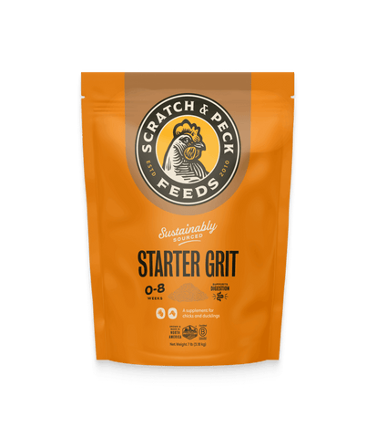 Starter Grit bag - orange bag with chicken logo and black text