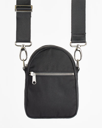 Nylon and regenerated-leather crossbody bag