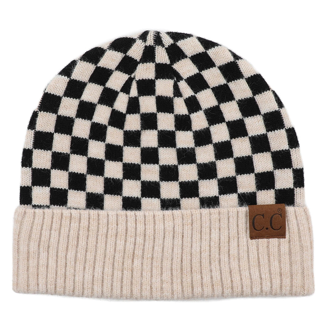 C.C. Checkered Beanie