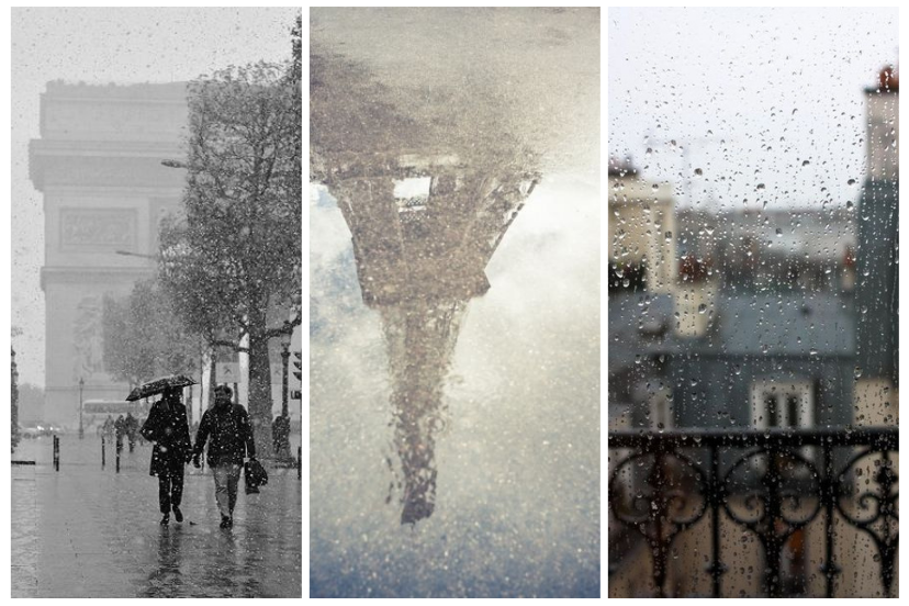 Paysages parisien sous la pluie