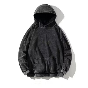 Men's Clothing Vintage Black Acid Wash Hoodies Men Women Oversized Hip Hop Sweatshirts Casual Pullover Y2K Clothes - warmmeta