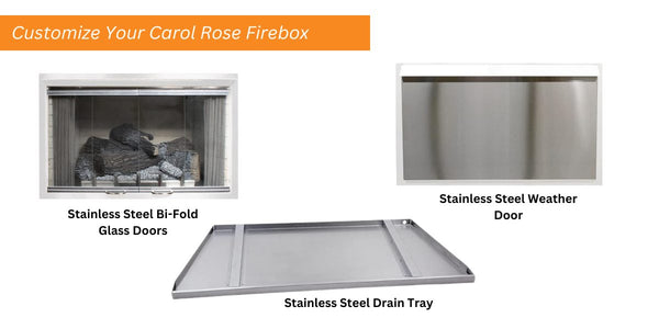 Customize Your Carol Rose Stainless Steel Weather Door, Stainless Steel Bi-Fold Glass Door and Stainless Steel Drain Tray