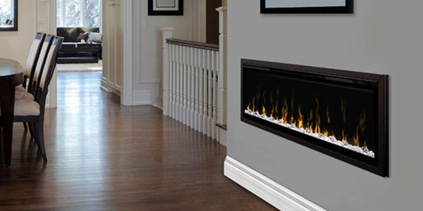 Dimplex Ignite XL 50" Built-in Linear Electric Fireplace | XLF50 installed in hallway in 2" x 4" wall with trim