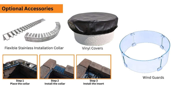 Optional Accessories for  HPC Fire Round Bowl Fire Pit Burner Insert