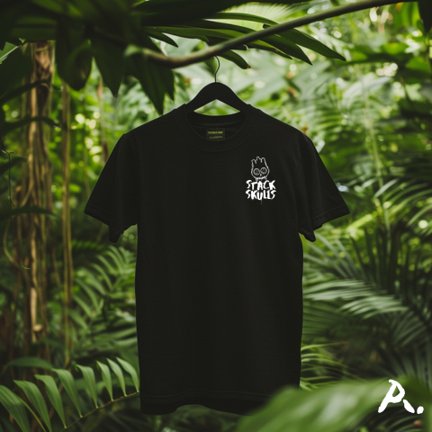 Nachhaltiges, modisches schwarzes T-Shirt
