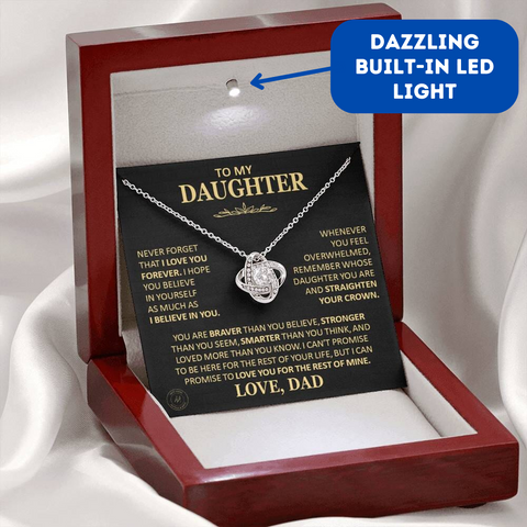 Unique Gift for Daughter From Dad - Straighten Your Crown With Mahogany Style LED Box