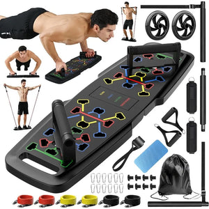 Push Up Board Home Gym: 20-in-1 Resistance Band Kit - RNR Advantage