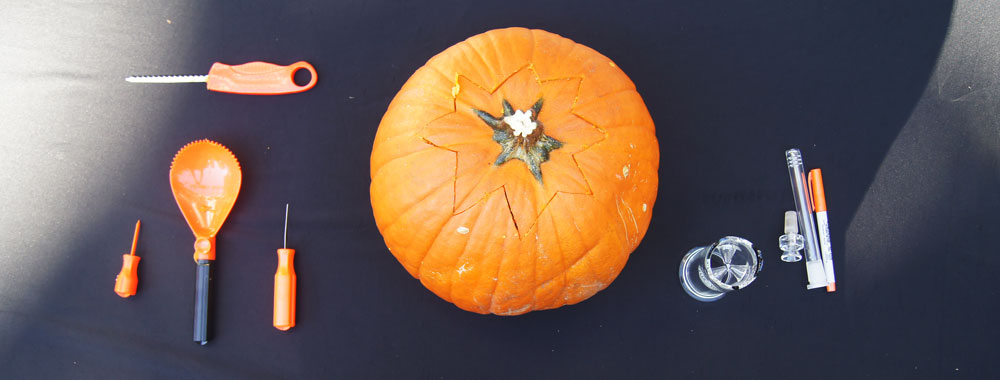 Materials for creating a pumpkin bong