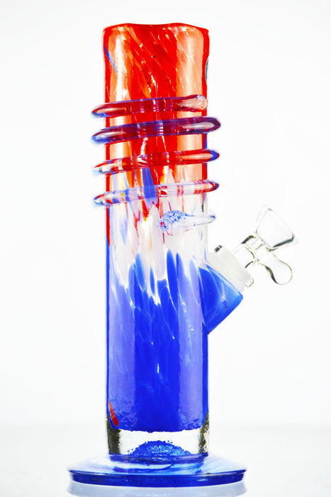 Twisted Sisters - 8" Glass Spiral Mini Straight Tube Bong - Toker Supply