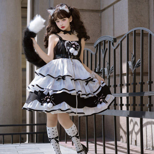 Meow Meow Cream Cat Lolita Dress SS2343 - Harajuku Kawaii Fashion Anime Clothes Fashion Store - SpreePicky