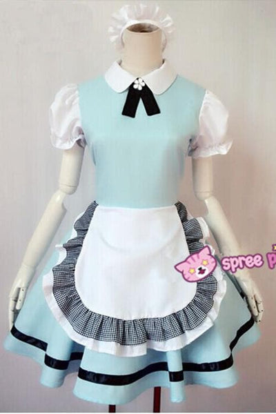 M/L Pastel Blue Lolita Maid Dress Cosplay Costume SP153557 - SpreePicky