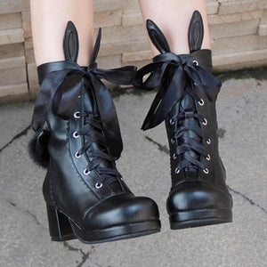 black bunny boots