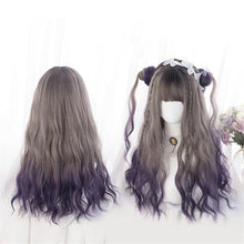 Load image into Gallery viewer, Cute Lolita Gray Gradient Dark Purple Curly Wig SS1662 - Harajuku Kawaii Fashion Anime Clothes Fashion Store - SpreePicky