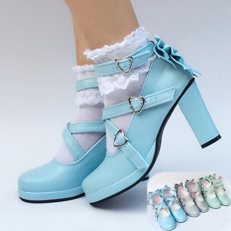 Mint/Blue/Silver Lolita Cute Bow Custom 