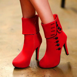 red and black high heels
