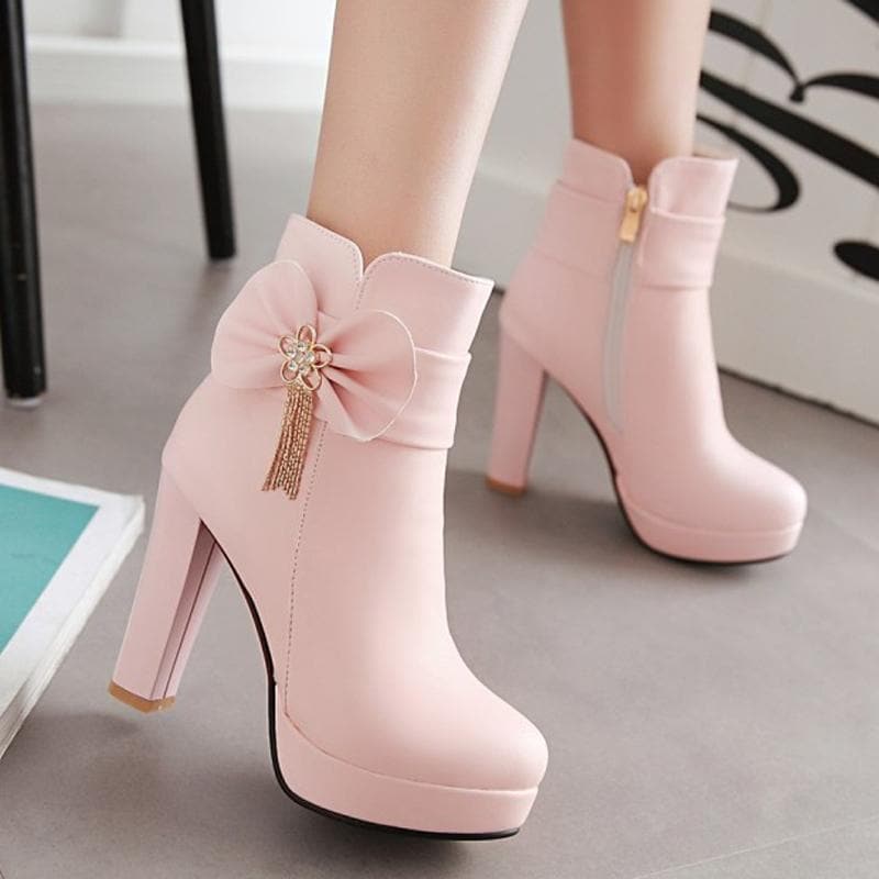 pink boot heels