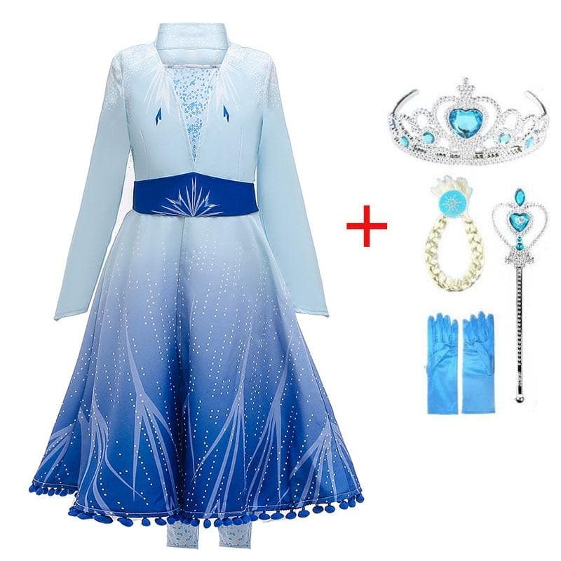 blue princess dress girl