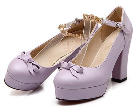 3 Colors Princess Dolly Bows Platform High Heel PU Shoes SP152161 ...