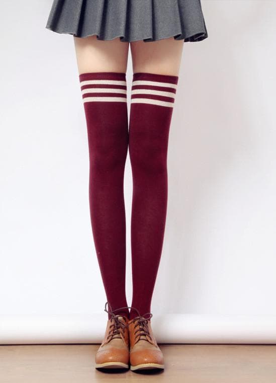 Tall Girls! 8 Colors Stripes Thigh High Long Socks SP153727 - SpreePicky