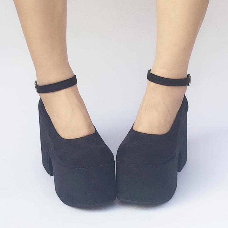 black high platform shoes