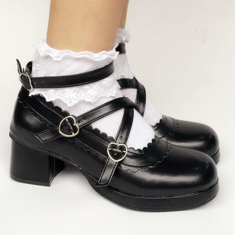 Custom Made Lolita Black Detachable Bow Shoes SP167935 – SpreePicky