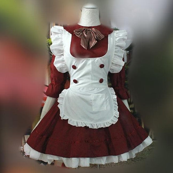 Dark Red Lolita Maid Dress SP141207 – SpreePicky