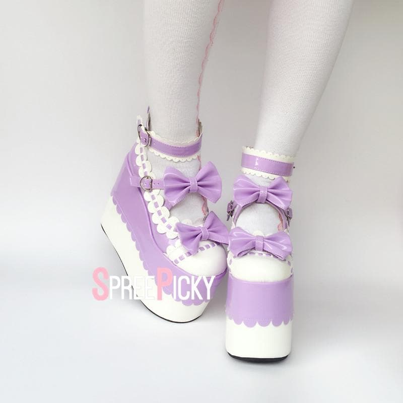 lavender platform heels