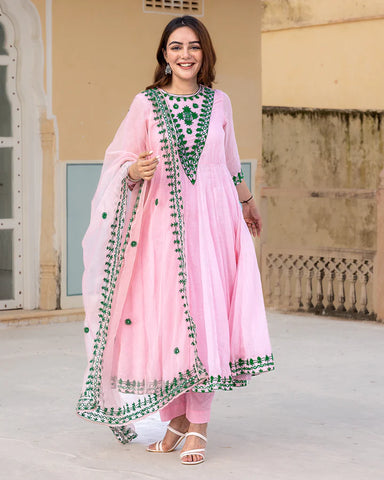 Blush Doria Salwar Suit with Aari Embroidery