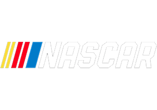 Alt-text: NASCAR logo with colorful racing stripes on the left.