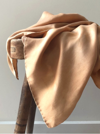 Bronze marl silk satin scarf